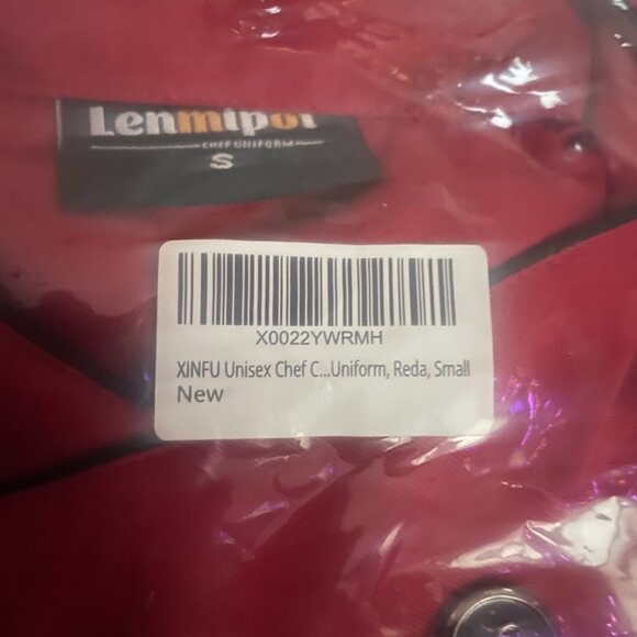 Red Unisex Chef Coat - Picture 3 of 6